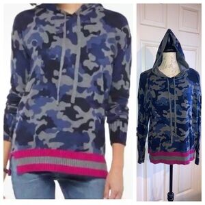 Jamison Camo Colorblock Lightweight Hoodie Blue Pink sz Large